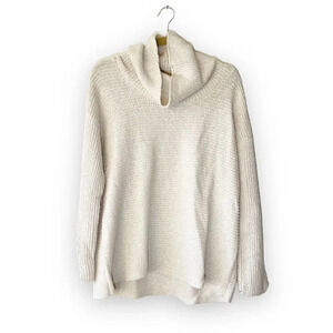 J Jill Ribbed Knit Chunky Cowl Neck Sweater Size Medium Color Barley New w/ Tag‎